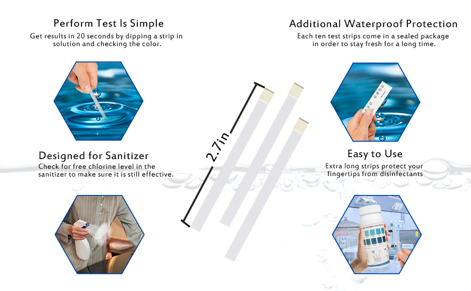 chlorine sanitizer test strips detail