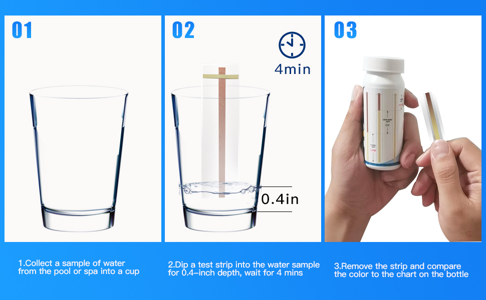 salt water pool test strips detail