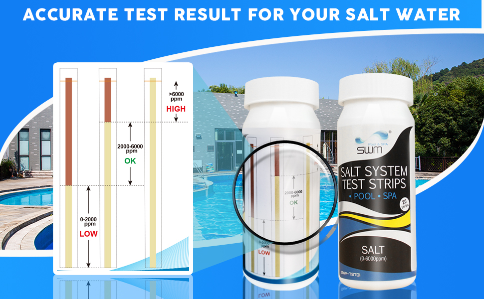 salt water pool test strips detail